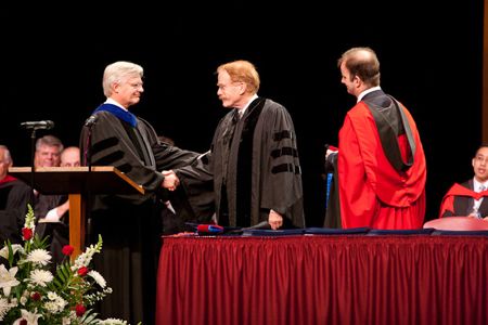 Rev. A. Donald MacLeod receiving Honorary Doctorate