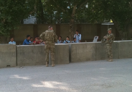 Lt. Col. Sniffin with Afghani children